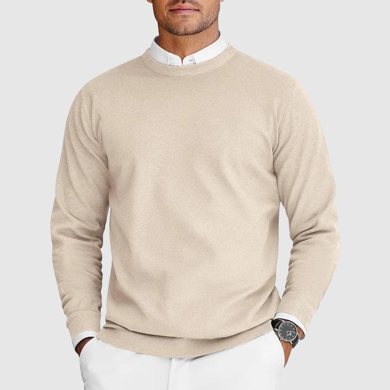 Men’s Crewneck Sweater – Cotton Blend Classic Design